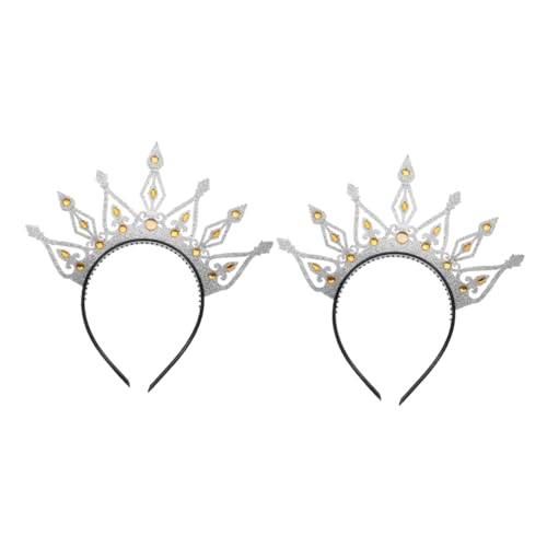 BATHVEVE 2stücke Vintage Krone Stirnband Für Frauen Strass Krone Stirnband Braut Tiara Kopfschmuck Braut Für Hochzeit Geburtstagsfeiern Abschlussbälle von BATHVEVE