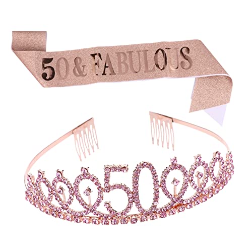 BATHVEVE 1 Satz 2 Stück Krone Zeremonieller Gürtel Geburtstagsschärpe Prinzessin Schärpe Für Party Königlich Abschlussball Ritueller Gürtel Dekorationen Mädchen Zubehör Königin Golden Stoff von BATHVEVE