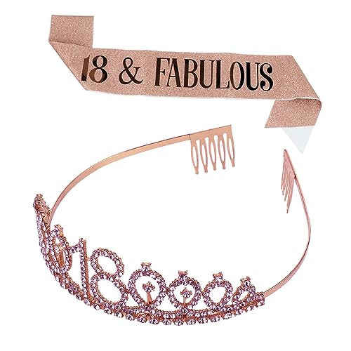 BATHVEVE 1 Satz 2 Stück Krone Zeremonieller Gürtel Silber Partyetikettengürtel Schärpe Zum 18. Geburtstag Partydekorationen Tiara Für Frauen Etikette-gürtel Zum Geburtstag Und Stoff von BATHVEVE
