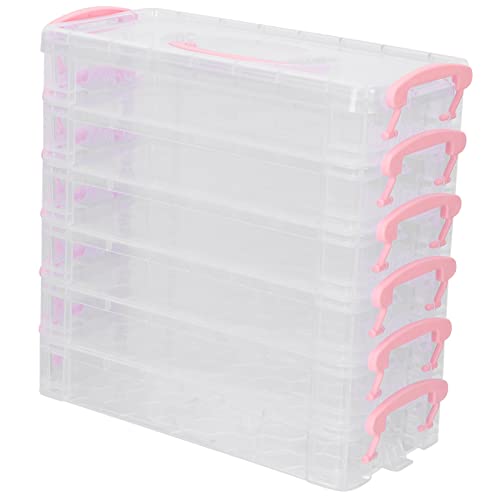 BATHVEVE Stapelbare Stiftebox für Kinder 6-Lagig Tragbarer Bleistift Organizer Kunststoff Transparent Multifunktional für Schule und Büro für Buntstifte und Schreibwaren von BATHVEVE