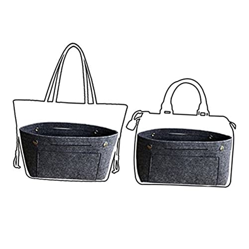 BATHVEVE 1 Stück Große Kapazität Filztasche für Damen Tragbare Kosmetiktasche Dunkelgrau Organizer für Toilettenartikel und Reisebedarf Vielseitig Einsetzbar für Urlaub Büro und Freizeit von BATHVEVE