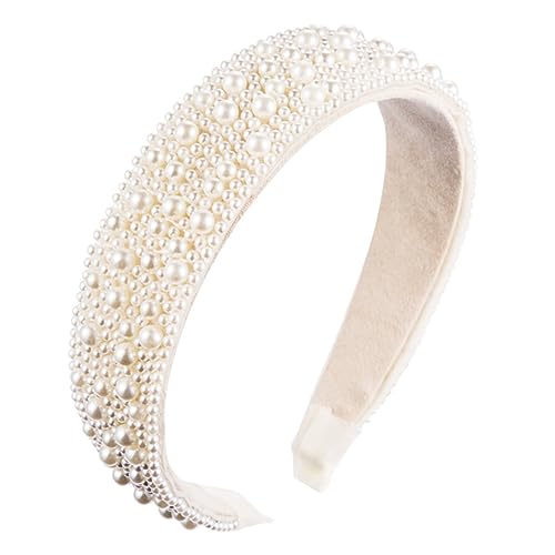BATHVEVE 1stück Perle Haarband Elegantes Damen Haaraccessoire Hochzeits-haarreif Für Partys Modisches Haarschmuckstück Aus Strapazierfähigem Material Einzigartig Und Auffällig von BATHVEVE