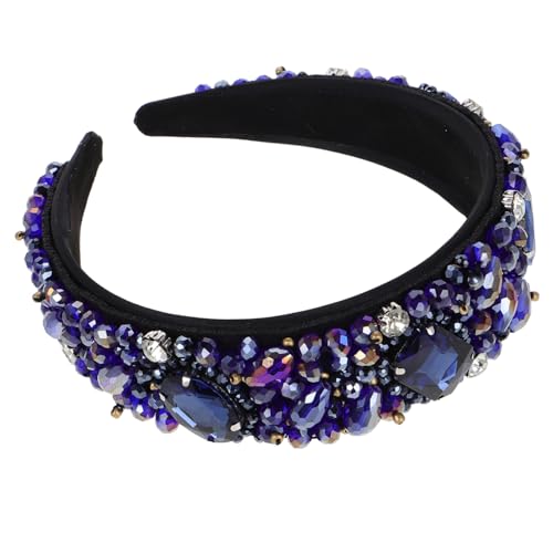 BATHVEVE 1 Stück Strass-stirnband Mit Breiter Krempe Bands Damen Hochzeit Stirnbänder Haarband Funkeln Erwachsene Mädchen Stirnband Mit Strass Gepolsterter Kopfschmuck Legierung von BATHVEVE