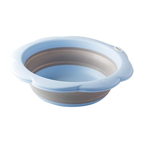 BATHVEVE 1stück Tragbares Waschbecken Zusammenklappbar Und Ausziehbar Für Junge Mädchen Skandinavisches Blau Platzsparend Vielseitig Einsetzbar Für Hygiene Und Aufbewahrung von BATHVEVE