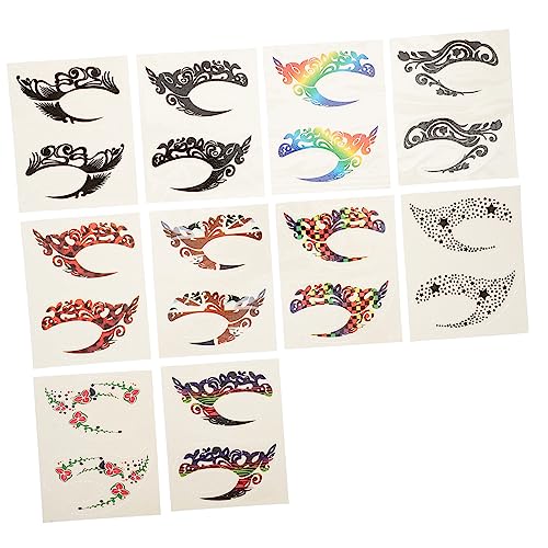 BATHVEVE 10 Paare Klebrige Augen Make Up Aufkleber Kunst Augenlider Schablonen für Temporären Lidschatten und Eyeliner für Partys und Besondere Anlässe von BATHVEVE