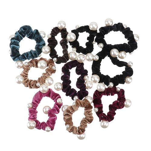 BATHVEVE 10stücke Perlen Haargummi Flanell Haargummi Elastisches Stretch Pferdeschwanzhalter Haarseil Damen Mädchen von BATHVEVE