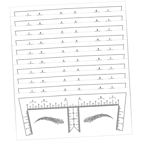 BATHVEVE 10 Stück Teiliges Augenbrauen Lineal für Frauen Langlebiges Pvc material Präzise Positionierungshilfe Kompatibel mit Eyebrow Markern und Schablonen für Professionelles Makeup und von BATHVEVE