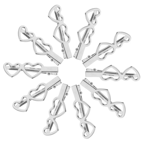 BATHVEVE 10 Stück Teiliges Herz Haarspangen für Silberne Metall Haarclips Süßes Haarstyling Zubehör für Mädchen Langlebige Haarklammern mit Modernem Design von BATHVEVE