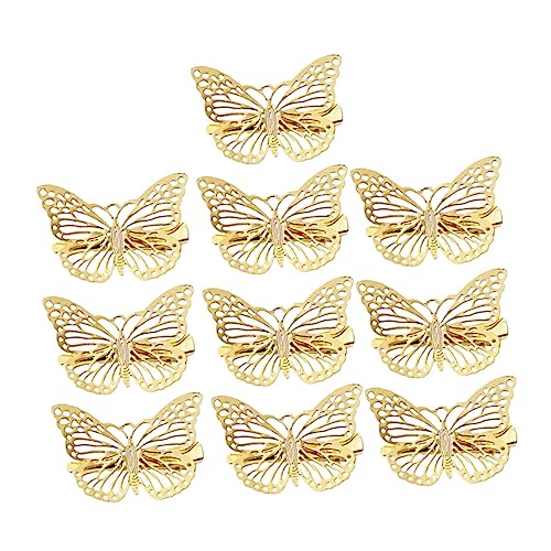 BATHVEVE 10 Stücke Zarte Haarspangen Ausgehöhlte Haarnadel aus Goldlegierung Rutschfeste Haarclips für Mädchen Kopfschmuck für Partys und Hochzeiten von BATHVEVE