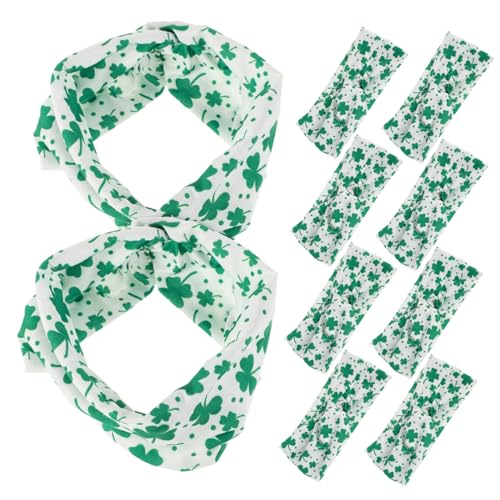 BATHVEVE 10stücke Damen Stirnbänder Mit Grünen Kleeblatt-design Knotenartige Kopfbedeckung Für Patrick Day Elastische Haarbänder Für Feiertagsfeiern Und Outdoor-events von BATHVEVE