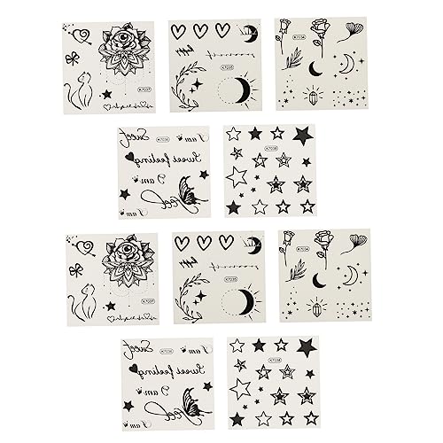 BATHVEVE 10stücke Wasserdichte Temporäre Tattoos Aufkleber Kreative Pflanzenmuster Für Körperdekoration Einfach Anzubringen Abnehmbar Für Erwachsene Und Partys von BATHVEVE