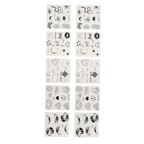 BATHVEVE 10stücke Wasserfeste Und Schweißfeste Tattoos Aufkleber Unisex Körperdekoration Temporäre Tattoos Mit Pflanzenmotiven Für Partys Und Freizeitaktivitäten von BATHVEVE