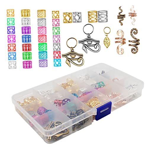 BATHVEVE 116Stücke Teiliges Dreadlocks Perlen Verstellbare Haarmanschetten für Zöpfe Hochwertige Haaraccessoires für DIY Frisuren für Partys und Besondere Anlässe von BATHVEVE