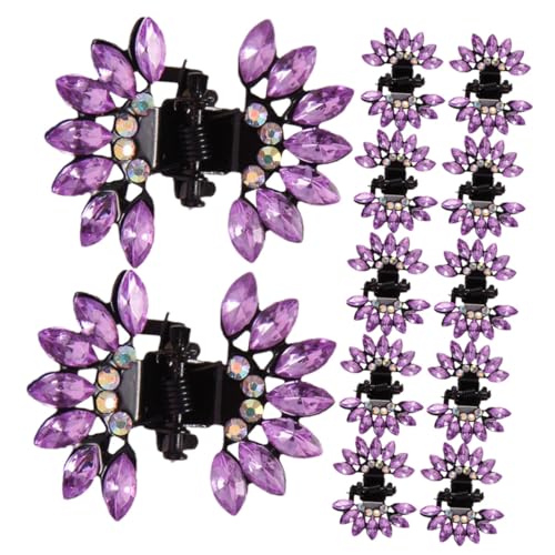 BATHVEVE 12 Stück Mini Schmetterling Haarspangen Damen Haarclips für Dünnes und Dickes Haar Leichte Haarklammern mit Funkelnden Strasssteinen Rutschfest und Schonend für Alltag und Styling von BATHVEVE