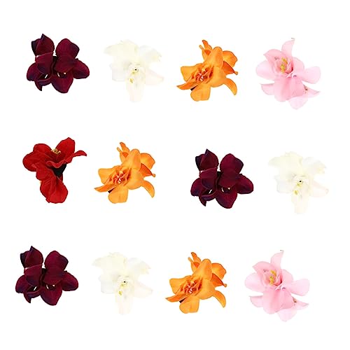 BATHVEVE 12stücke Hawaiianische Blumen Haarklammern Simulierte Orchideen-haaraccessoires Für Partys Hochzeiten Und Alltag Farben Zufällig Für Damen-haarschmuck von BATHVEVE