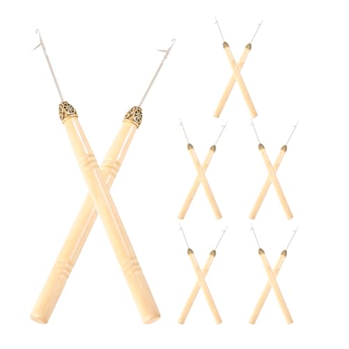BATHVEVE 12stücke Teiliges Häkelnadel Haarverlängerungen Latch Hook Für Dreadlocks Und Perücken Präzise Anpassung Bequem Der Anwendung Stilvoller Holzgriff Für Kreative Frisuren von BATHVEVE