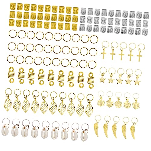 BATHVEVE 140stücke Dreadlock Beads Und Haarringe Aus Metall Leichte Dekorative Haaraccessoires Für Zöpfe Und Dreadlocks Für Kreative Frisuren Und Haarschmuck von BATHVEVE