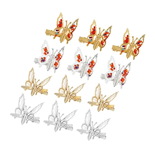 BATHVEVE 15 Stück Teiliges Set Metallische Schmetterlings Haarspangen mit Beweglichen Flügeln Glänzend Schickes Design für Mädchen und Frauen Vielseitig für Alltag Party und Festliche von BATHVEVE