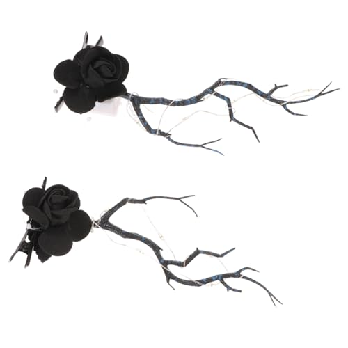 BATHVEVE 1paar Weihnachts-antlers Haarspange Leuchtende Hirschgeweih-barette Für Party-kostüme Festliche Kopfbedeckung Für Erwachsene Romantische Atmosphäre Einfach Zu Tragen von BATHVEVE