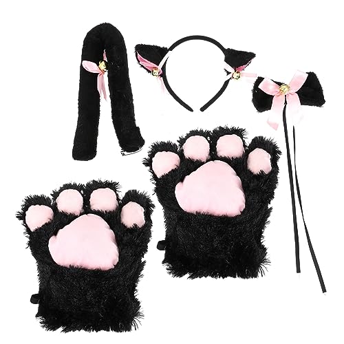 BATHVEVE 1satz Cat Cosplay Kostümset Für Damen Katzenohren Haarreif Pfoten Und Schleife Teiliges Für Halloween Karneval Und Partys Langlebig Und Bequem Für Unvergessliche Rollenspiele von BATHVEVE