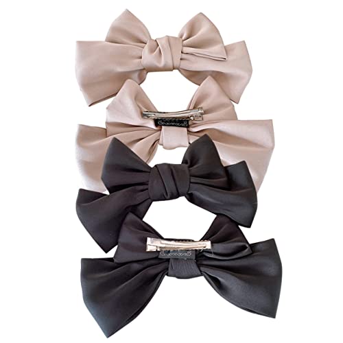 BATHVEVE 2 Paare Haarschleifen Haarspangen für Mädchen Bunte Haarklammern mit Schleifen für Bequem und Leicht für Besondere Anlässe und Tägliche Stylings von BATHVEVE
