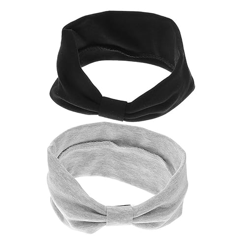 BATHVEVE 2 Stücke Atmungsaktive Yoga Stirnband Elastisches Laufstirnband Damen für Sport Fitness Schweißband mit Hoher Saugfähigkeit Breites Haarband für Training und Joggen von BATHVEVE