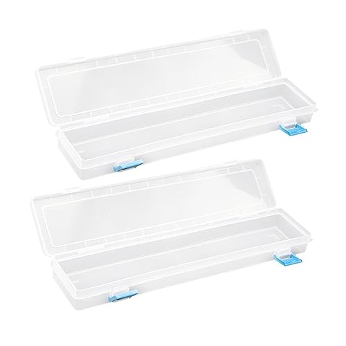 BATHVEVE Transparente Stiftebox Kunststoff 2 Stück mit Doppelschnallen für Schüler und Studenten Praktischer Bleistift Organizer für Schule und Kunst von BATHVEVE