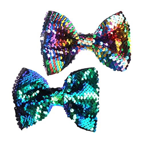 BATHVEVE 2 Stück Pailletten Haarspange mit Schleife für Mädchen Dekorative Haarklammer für Partys Reisen und Auftritte von BATHVEVE