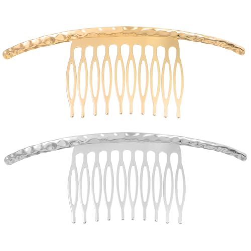 BATHVEVE 2 Stück Haarkämme für Mädchen Haarspangen aus Hochwertigem Legierungs Material Schlichte Haarschmuck Accessoires Gold und Silber für Stilvolle Looks von BATHVEVE