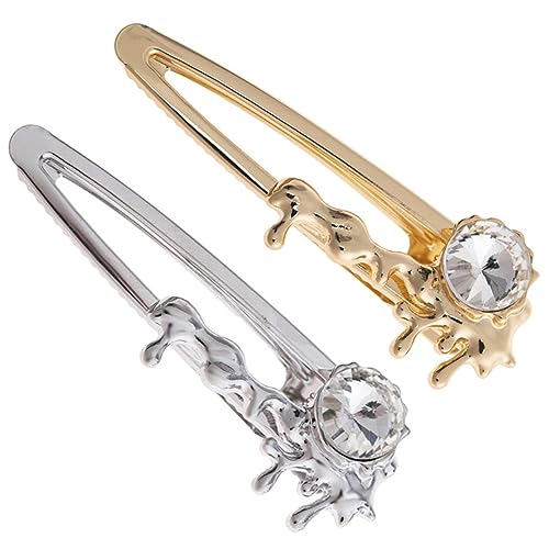 BATHVEVE 2 Stück Haarnadel aus Metall Clips Die kleine Haarspangen Haarspange mit Strass Haarstylingzubehör kreative Haarspange Strasshaarstifte Haarspangen für Damen Frauenclip Legierung von BATHVEVE