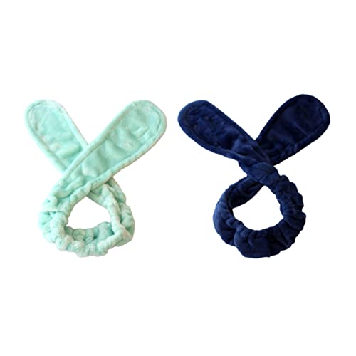 BATHVEVE 2 Stück Haarreifen Für Frauen Haarband Mit Clips Damen Haarband Gepolstert Grün Stirnband Salon Stoff Mädchen Samt Elastisch Accessoire Stilvoll von BATHVEVE