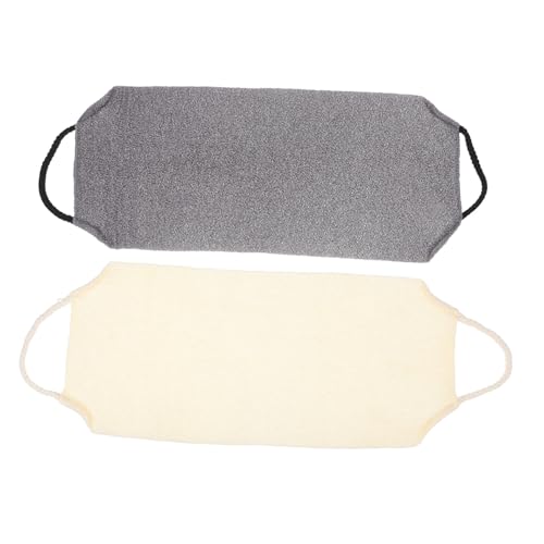 BATHVEVE 2 Stück Peeling Handtuch mit Elastischem Rückenreinigungsgurt Doppelseitiger Körperpeeling Waschlappen für Effektive Hautpflege für Dusche und Bad Tiefenreinigend Einfach zu von BATHVEVE