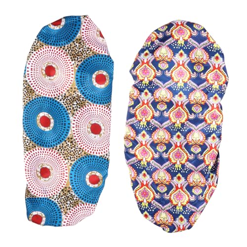 BATHVEVE 2stücke Schlafhaube Für Langes Haar Seidenhaube Zum Schutz Von Frisuren Für Frauen Sanft Zu Haar Und Haut Für Verschiedene Haarstile Und Längen Für Nächtlichen Gebrauch von BATHVEVE