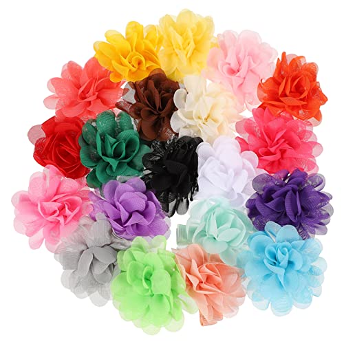 BATHVEVE 20 Stück Blumen Haarspangen für Mädchen DIY Haarschmuck mit Chiffonblüten Haaraccessoire für Partys Hochzeiten und Besondere Anlässe von BATHVEVE