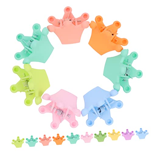 BATHVEVE 20 Stück Teiliges Mini Haarspangen Krone Bunte Kleine Haarclips aus Sicherem Harz und Stabile Mini Krallenclips für Dünnes Haar Süßes Haarschmuck Zubehör für Mädchen im Schulalter von BATHVEVE