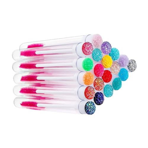 BATHVEVE 20 Stück Wimpern Bürsten und Leere Mascara Röhrchen Set Wiederverwendbare und Abnehmbare Wimpern Make Up Werkzeuge mit Behälter für Kosmetikliebhaber von BATHVEVE