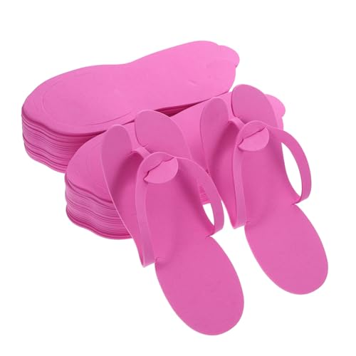 BATHVEVE 24 Paare Faltbare Einweg Hausschuhe Damen Leichte EVA Pantoffeln für Gäste Reise und Spa Komfortable Modische Faltbare Slipper für Hochzeit Rosa Rutschfest Bequem von BATHVEVE