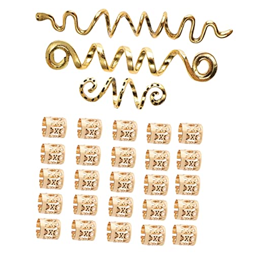 BATHVEVE 28 Stück Dreadlock Schmuck Perlen Schlangenhaar Accessoires aus Legierung Langlebig für Vintage Haarschmuck für Zöpfe und Dreadlocks für Partys und Hochzeiten von BATHVEVE