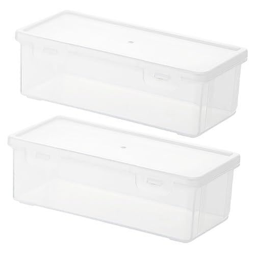 BATHVEVE 2Stücke Bleistiftbox Multifunktionale Aufbewahrungsbox für Stifte Radiergummis Schreibtisch Organizer für Studenten Transparent von BATHVEVE