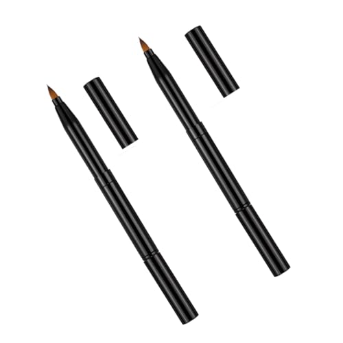 BATHVEVE 2Stücke Doppelseitiger Einziehbarer Lippenbürste Vielseitiger Make Up Pinsel für Lippenstift Eyeliner und Augenbrauen für Täglichen und Professionellen Gebrauch von BATHVEVE