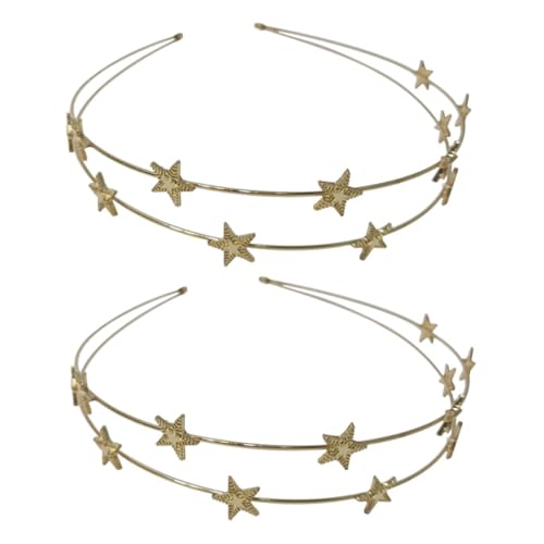 BATHVEVE 2Stücke Haarschmuck Fünfzackiger Stern Doppellagiges Haarband für Stirnband für Kostümpartys Feiertage und Hochzeiten von BATHVEVE