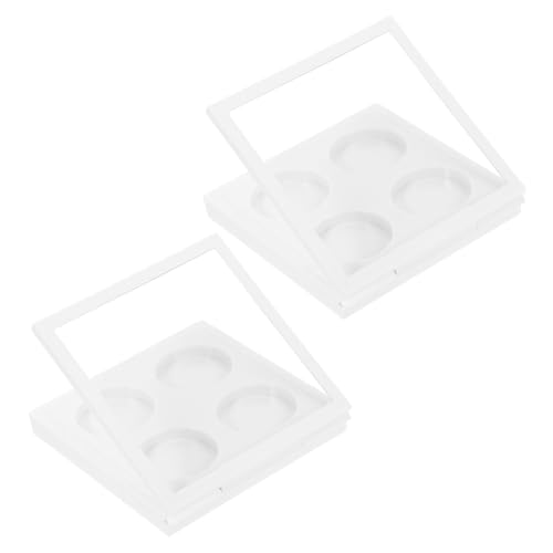 BATHVEVE 2stücke Lidschattenpalette Leer Weiß Farben Lidschatten Lippenstift Fall Lidschattenbox Kosmetik-organizer Make-up Zubehör von BATHVEVE