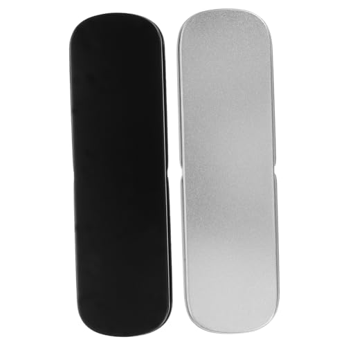 BATHVEVE 2stücke Metall Stiftbox Mit Deckel Robuste Aufbewahrungsbox Für Schreibwaren Kompakte Und Praktische Federmappe Für Schule Und Büro Schwarz Und Silber Für Schüler Und Lehrer von BATHVEVE