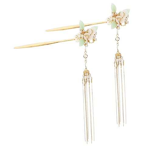 BATHVEVE 2stücke Retro Haarnadeln Mit Blumen Und Quasten Hochwertige Haarstäbe Für Und Kimono Für Frauen Familie Und Freunde von BATHVEVE
