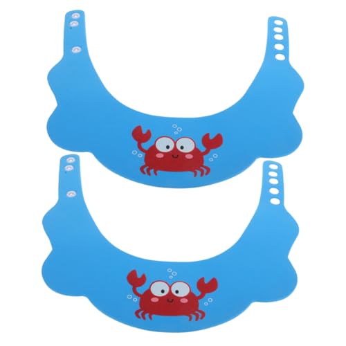 BATHVEVE 2stücke Shampoo Schutzkappe Verstellbare Cartoon Duschhaube Für Junge Mädchen Langlebiger Kopf-schutz Beim Baden Und Haarewaschen Badeartikel von BATHVEVE