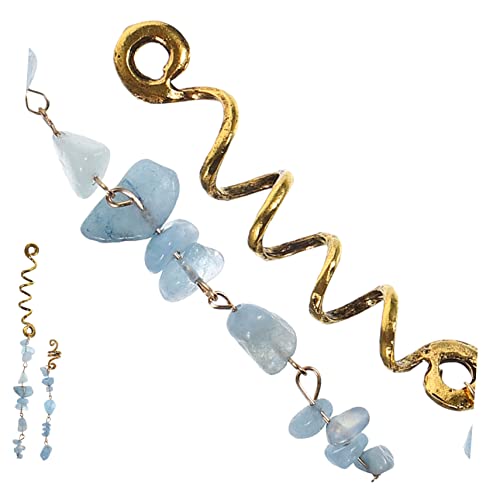 BATHVEVE 2 Stück Dreadlock Stein Anhänger Haarschmuck Spiral Haarmanschetten für Zöpfe Langlebig Leicht für von BATHVEVE