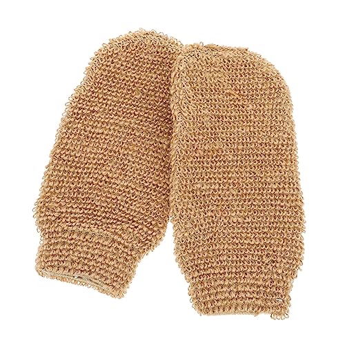 BATHVEVE 2stücke Dusch Badehandschuhe Aus Jute Peeling-handschuhe Für Körperwaschung Badetücher Für Hause Und Draußen Badezubehör Zur Täglichen Tiefenreinigung von BATHVEVE