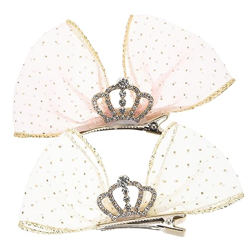 BATHVEVE 2stücke Haarspangen Mit Schleife Für Mädchen Krone Und Spitze Süße Haarclips Für Geburtstagsgeschenke Festlichkeiten von BATHVEVE