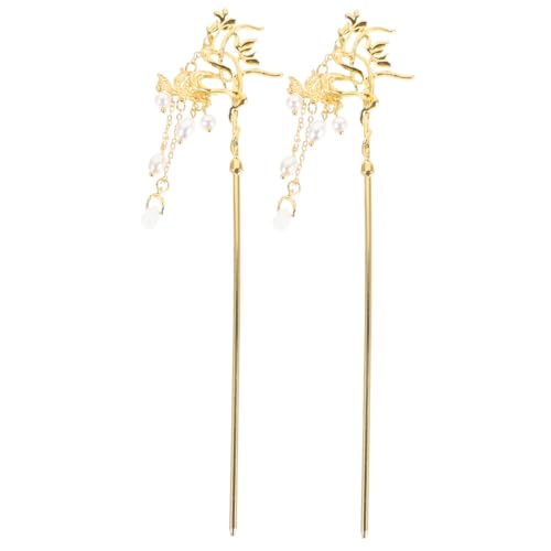 BATHVEVE 2stücke Haarstab Mit Langer Baumelnder Perlenquaste Chinesischer Haarschmuck Für Frauen Haarnadel Für Hochzeiten Und Partys Elegant Und Klassisch von BATHVEVE