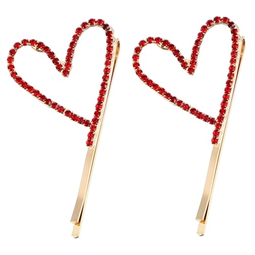 BATHVEVE 2stücke Herzförmige Haarnadeln Mit Strass-design Für Mädchen Und Frauen Haarschmuck Aus Hochwertigem Material Attraktiver Look Für Verschiedene Outfits von BATHVEVE